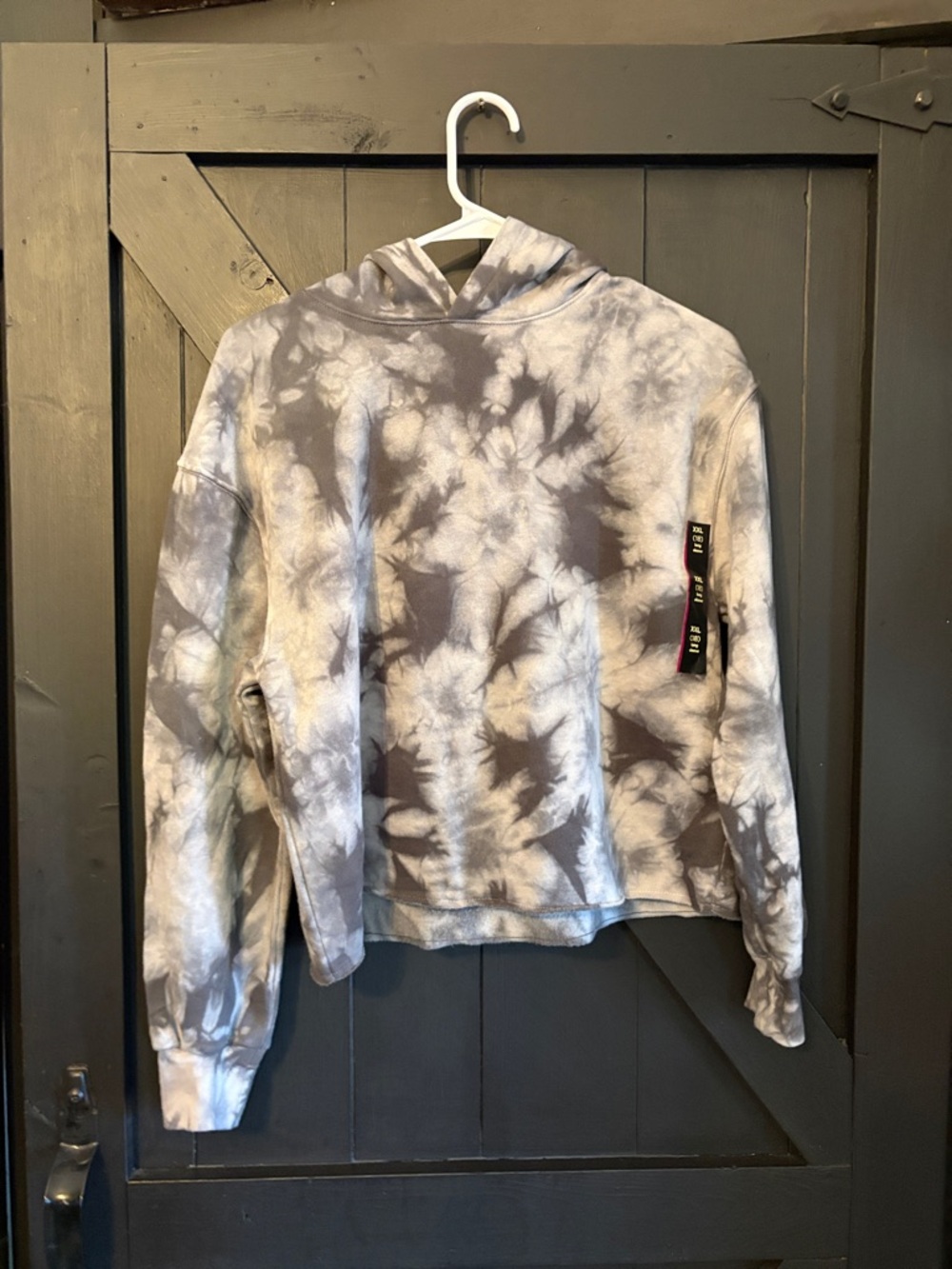 Art Class Gray And White Tie-Dye Hoodie Sweatshirt